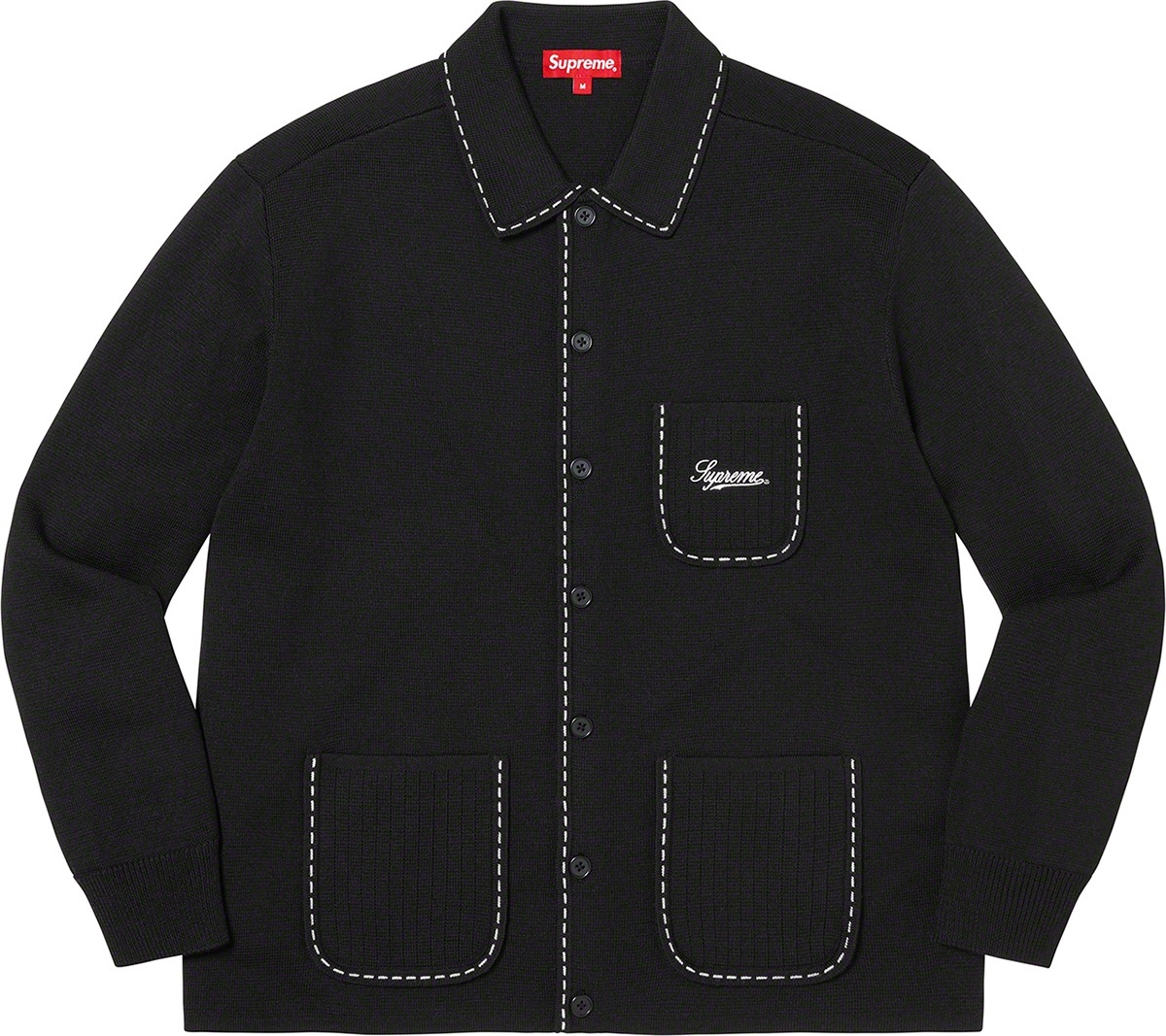 Contrast Stitch Button Up Sweater view 5